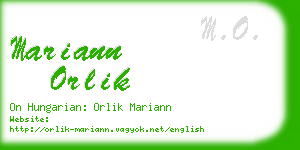 mariann orlik business card